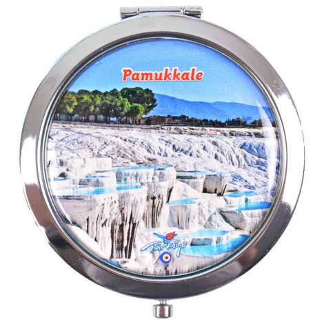 Toptan Pamukkale Temalı Myros Yuvarlak Ayna 70*11 Mm - 4