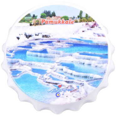 Pamukkale Themed Customised UV Printed Bottle Cap Shaped Plastic Base Bottle Opener 58x15 mm - 6