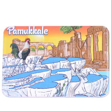 Pamukkale Themed Customised UV Printed Plastic Base Rectangle Fridge Magnet 80x50 mm - 6