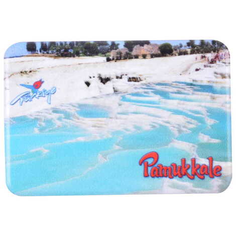 Pamukkale Themed Customised UV Printed Plastic Base Rectangle Fridge Magnet 80x50 mm - 7