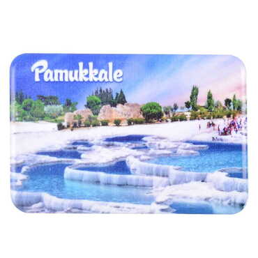 Pamukkale Themed Customised UV Printed Plastic Base Rectangle Fridge Magnet 80x50 mm - 8