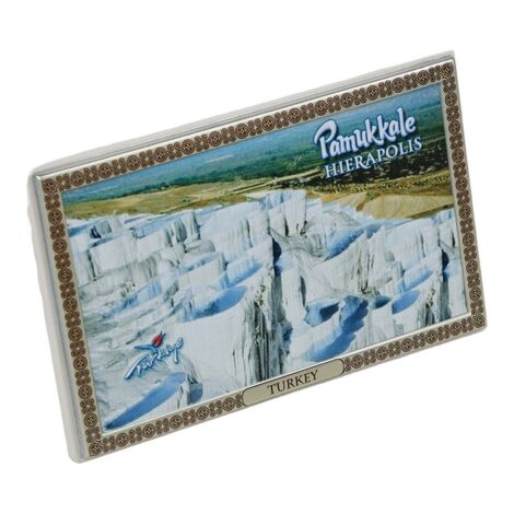 Pamukkale Themed Customised UV Printed Plastic Base Rectangle Fridge Magnet 80x50 mm - 2