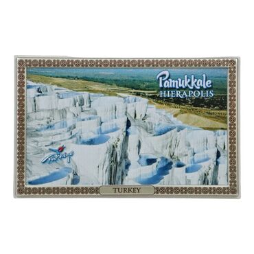 Pamukkale Themed Customised UV Printed Plastic Base Rectangle Fridge Magnet 80x50 mm - 4