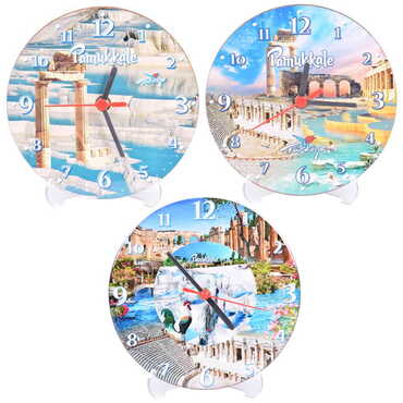 Pamukkale Themed Epoxy Wall Clock Home Decoration 17 Cm - 3