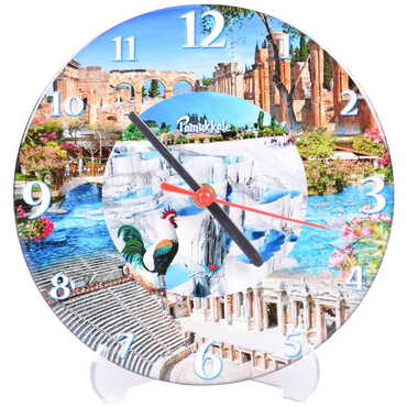 Pamukkale Themed Epoxy Wall Clock Home Decoration 17 Cm - 6