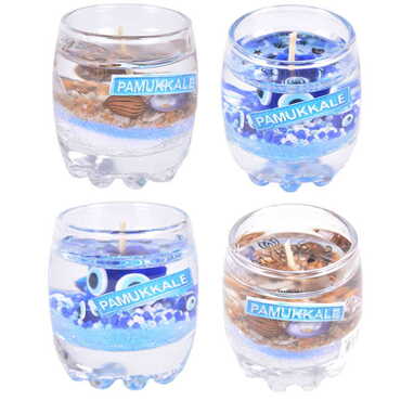 Pamukkale Themed Glass Transparent Gel Candle - 3