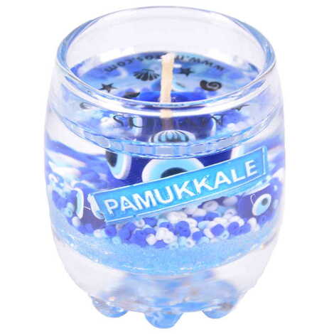 Pamukkale Themed Glass Transparent Gel Candle - 4