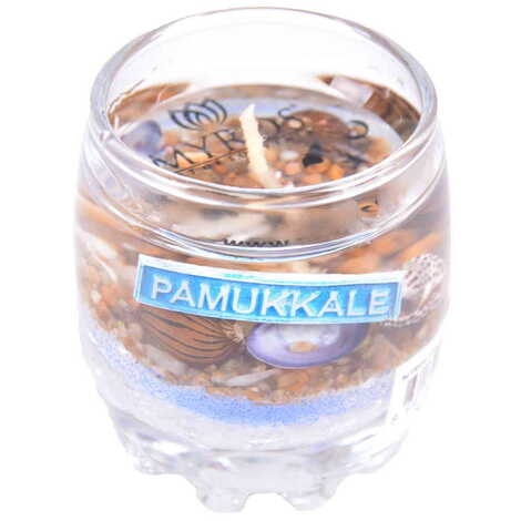 Pamukkale Themed Glass Transparent Gel Candle - 5