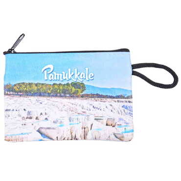 Pamukkale Themed Turkish Woven Wallet 113x80x8 mm - 4