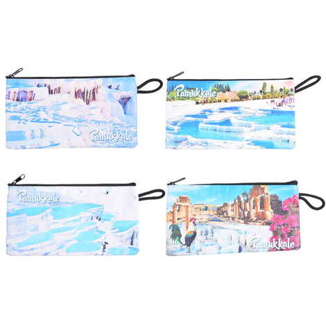 Pamukkale Themed Turkish Woven Wallet 183x97x8 mm - 2