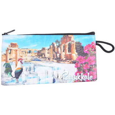 Pamukkale Themed Turkish Woven Wallet 183x97x8 mm - 3