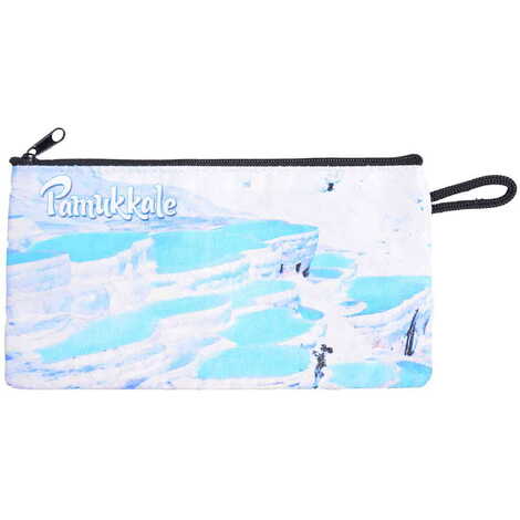 Pamukkale Themed Turkish Woven Wallet 183x97x8 mm - 5