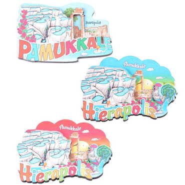 Pamukkale Themed Wooden Customised 2D Souvenir Fridge Magnet - 2