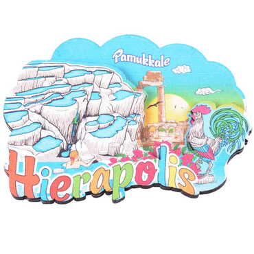 Pamukkale Themed Wooden Customised 2D Souvenir Fridge Magnet - 4