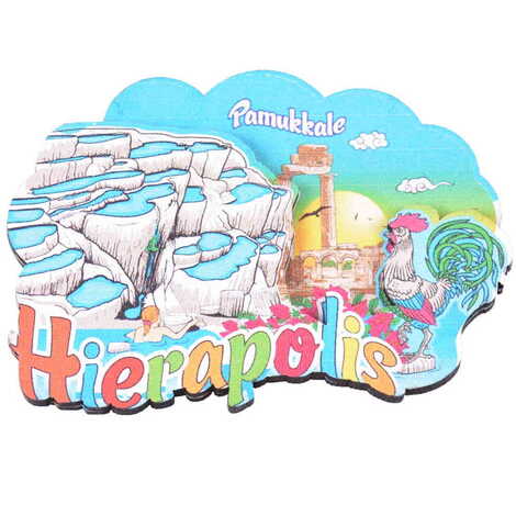 Pamukkale Themed Wooden Customised 2D Souvenir Fridge Magnet - 4