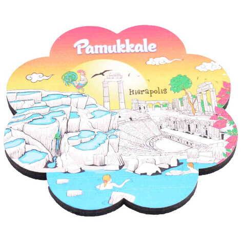 Pamukkale Themed Wooden Customised Souvenir Coaster 90mm - 4