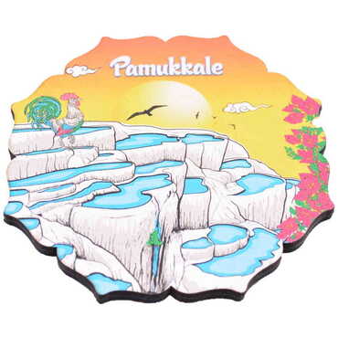 Pamukkale Themed Wooden Customised Souvenir Coaster 90mm - 6