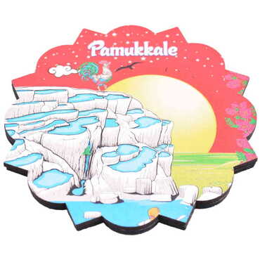 Pamukkale Themed Wooden Customised Souvenir Coaster 90mm - 9