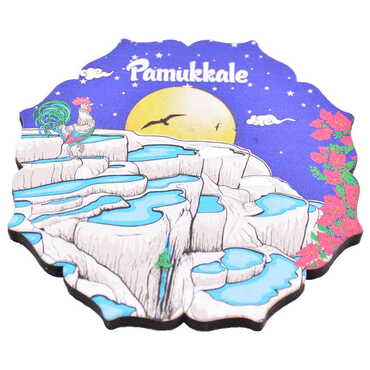 Pamukkale Themed Wooden Customised Souvenir Coaster 90mm - 10