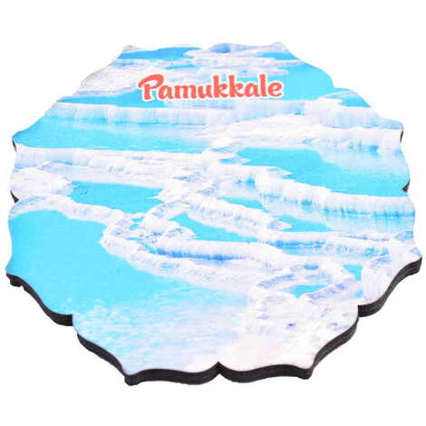 Pamukkale Themed Wooden Customised Souvenir Coaster Set of 2 pcs 90 mm - 7