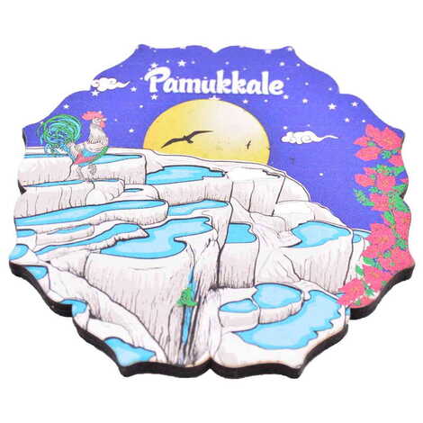 Pamukkale Themed Wooden Customised Souvenir Coaster Set of 2 pcs 90 mm - 10