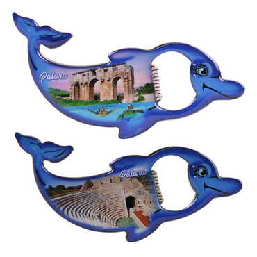 Patara Themed Dolphin Shaped Metal Magnetic Bottle Opener 102x67 mm - 3