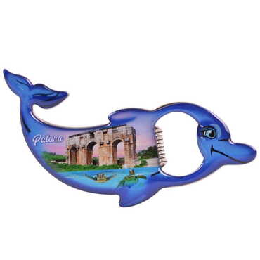 Patara Themed Dolphin Shaped Metal Magnetic Bottle Opener 102x67 mm - 4