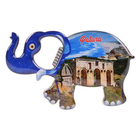 Patara Themed Elephant Shaped Metal Magnetic Bottle Opener 98x61 mm - 4