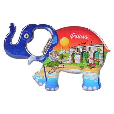 Patara Themed Elephant Shaped Metal Magnetic Bottle Opener 98x61 mm - 5