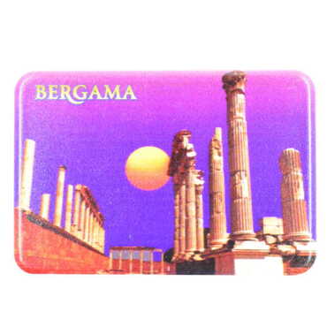 Pergamon Themed Customised UV Printed Plastic Base Rectangle Fridge Magnet 80x50 mm - 4