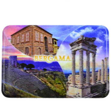 Pergamon Themed Customised UV Printed Plastic Base Rectangle Fridge Magnet 80x50 mm - 6