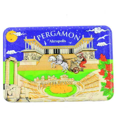 Pergamon Themed Customised UV Printed Plastic Base Rectangle Fridge Magnet 80x50 mm - 7