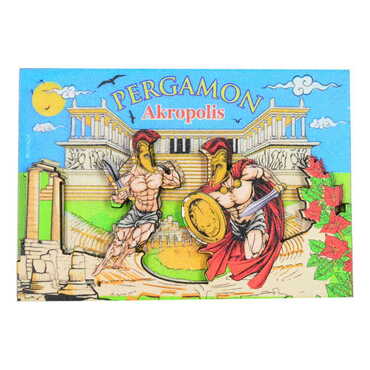 Pergamon Themed Wooden Customised 2D Souvenir Fridge Magnet - 3