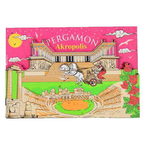 Pergamon Themed Wooden Customised 2D Souvenir Fridge Magnet - 4