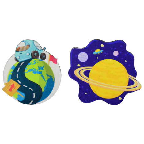 Planet Themed Wooden Customised Badge Pin - 3