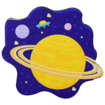 Planet Themed Wooden Customised Badge Pin - 5