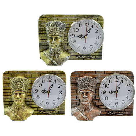 Polyester Ataturk Desktop Clock Figurine - 4