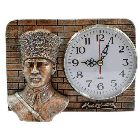 Polyester Ataturk Desktop Clock Figurine - 6