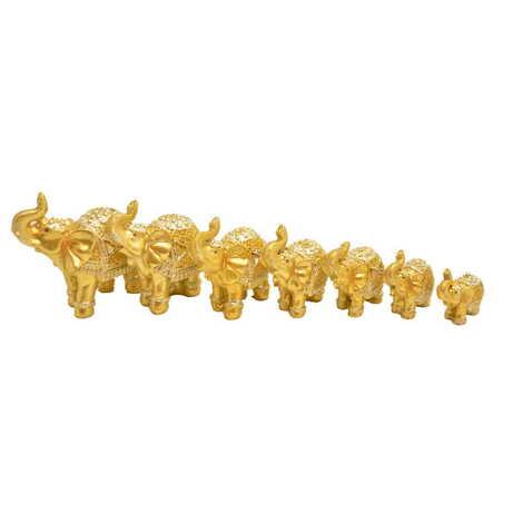 Polyester Elephant Family Figurine Of 7 Pcs 240x190x90 mm - 3