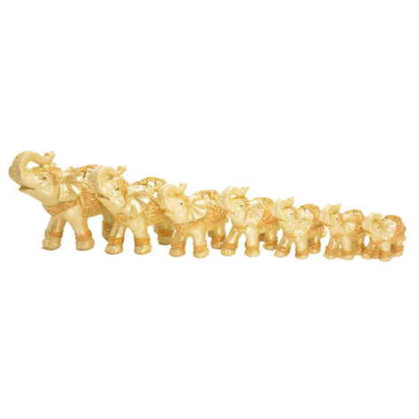 Polyester Elephant Family Figurine Of 7 Pcs 240x190x90 mm - 4