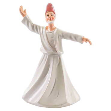 Polyester Fixed White Dervis Figurine 10 Cm - Myros