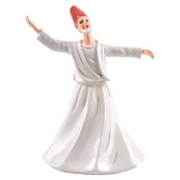 Polyester Fixed White Dervis Figurine 15 Cm - Myros