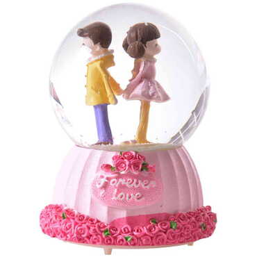 Polyester Love Forever Snow Globe - 5