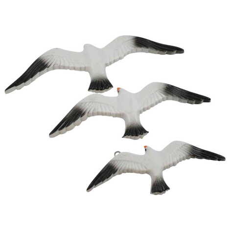 Polyester Natural Seagull Wall Decor 3 Pcs - 5