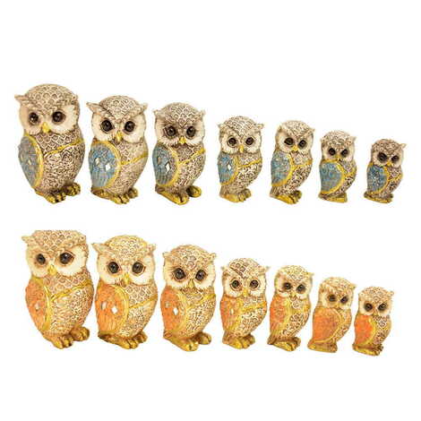 Polyester Owl Figurine Set Of 3 Pcs Large Size - 2