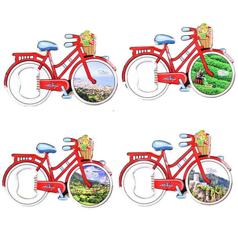 Rize Themed Bicycle Shaped Metal Magnetic Bottle Opener 100x65 mm - 3