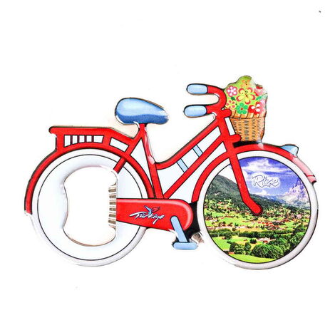 Rize Themed Bicycle Shaped Metal Magnetic Bottle Opener 100x65 mm - 6