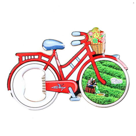 Rize Themed Bicycle Shaped Metal Magnetic Bottle Opener 100x65 mm - 7