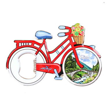 Rize Themed Bicycle Shaped Metal Magnetic Bottle Opener 100x65 mm - 8