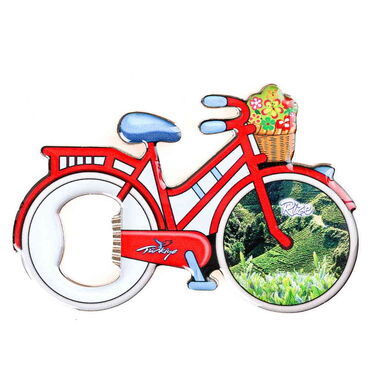 Rize Themed Bicycle Shaped Metal Magnetic Bottle Opener 100x65 mm - 9